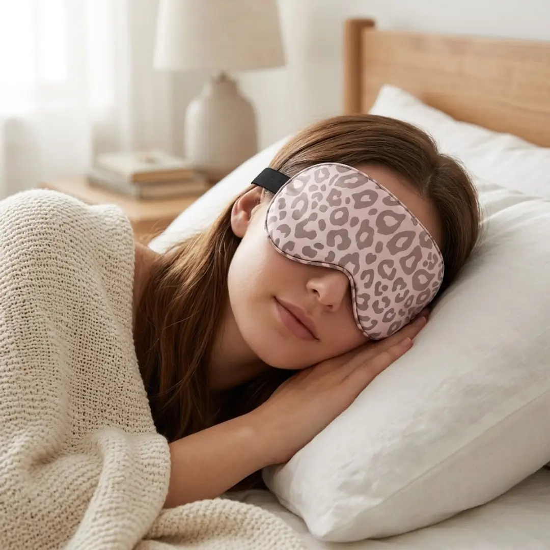 NUVEX Slaapmasker Luipaardprint - 4-delig - Satin