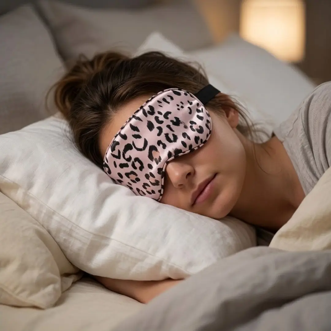 NUVEX Slaapmasker Luipaardprint - 4-delig - Satin