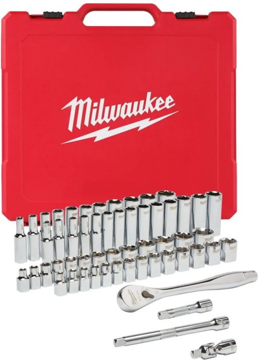 Milwaukee Ratel + Dopsleutelset 3/8" 56-delig SAE/Metric