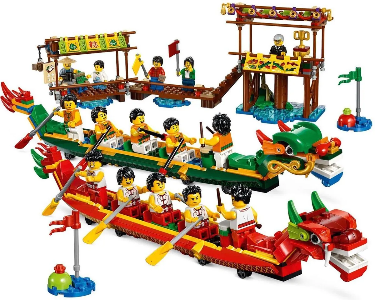 LEGO Drakenbootrace 80103 - 642 Stukken - 15 Minifiguren - Rood/Geel