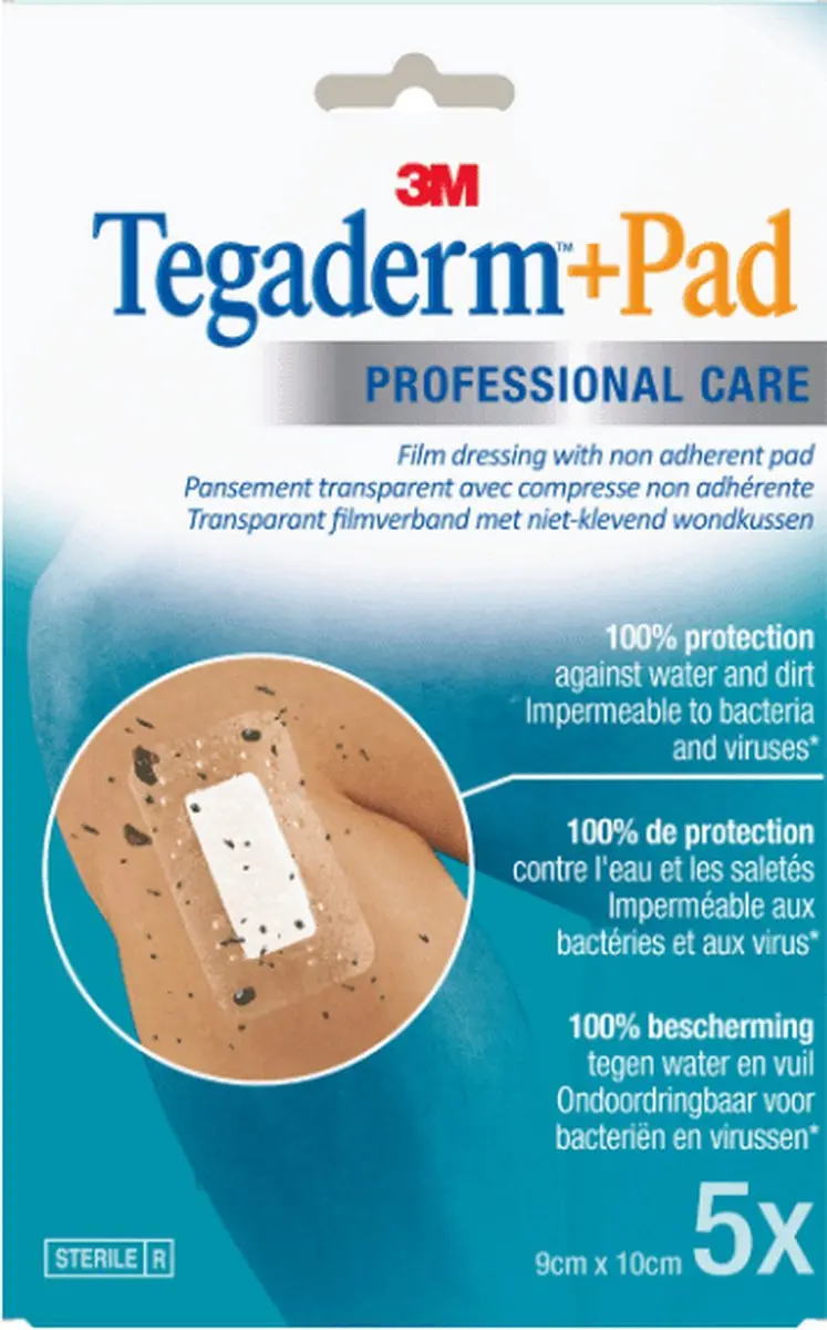 3M Tegaderm + Pad Transparant Steriel 9x10cm - 5 Stuks