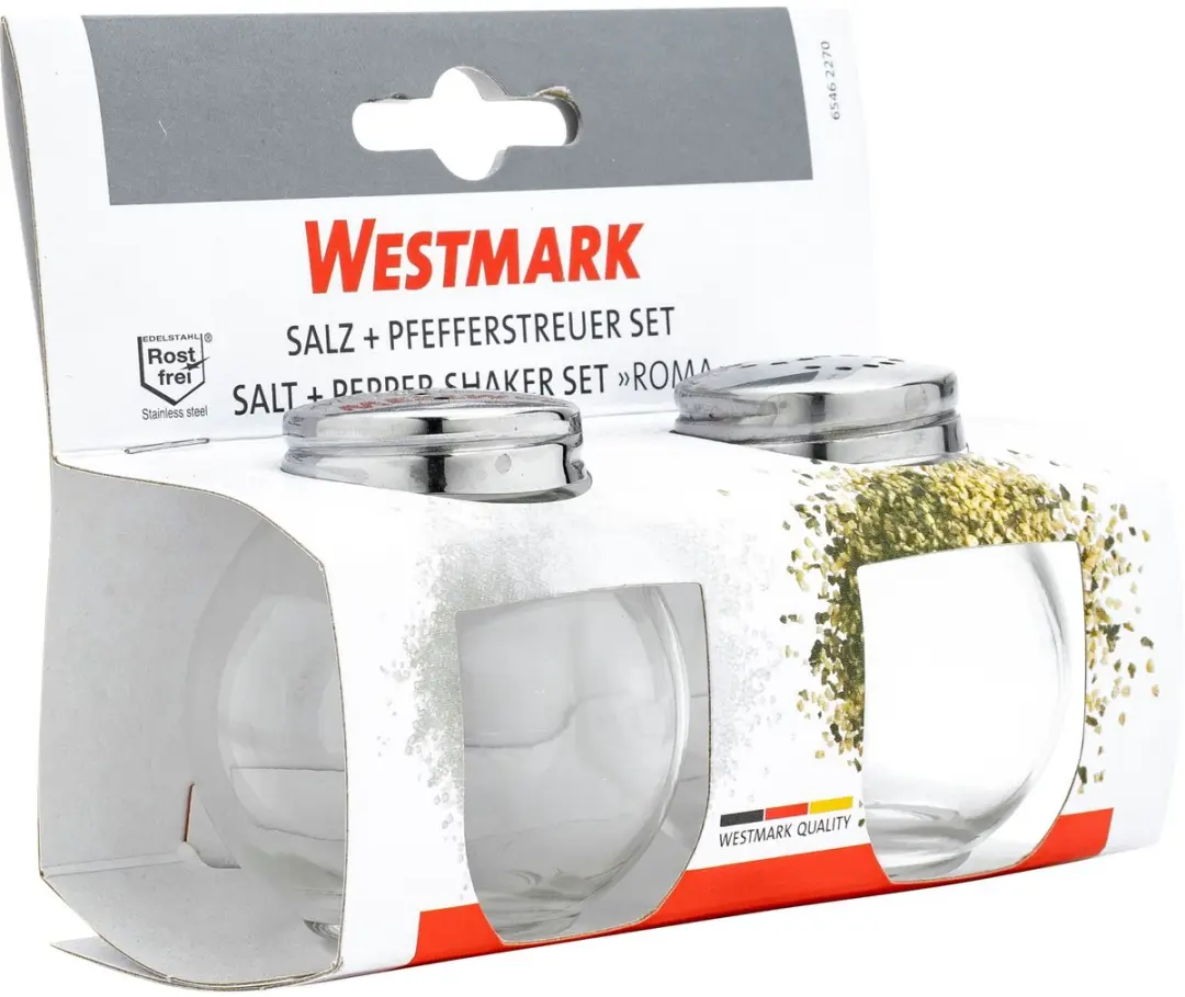 Westmark Roma Peper- en Zoutstel 2 Stuks - Zilver/Transparant