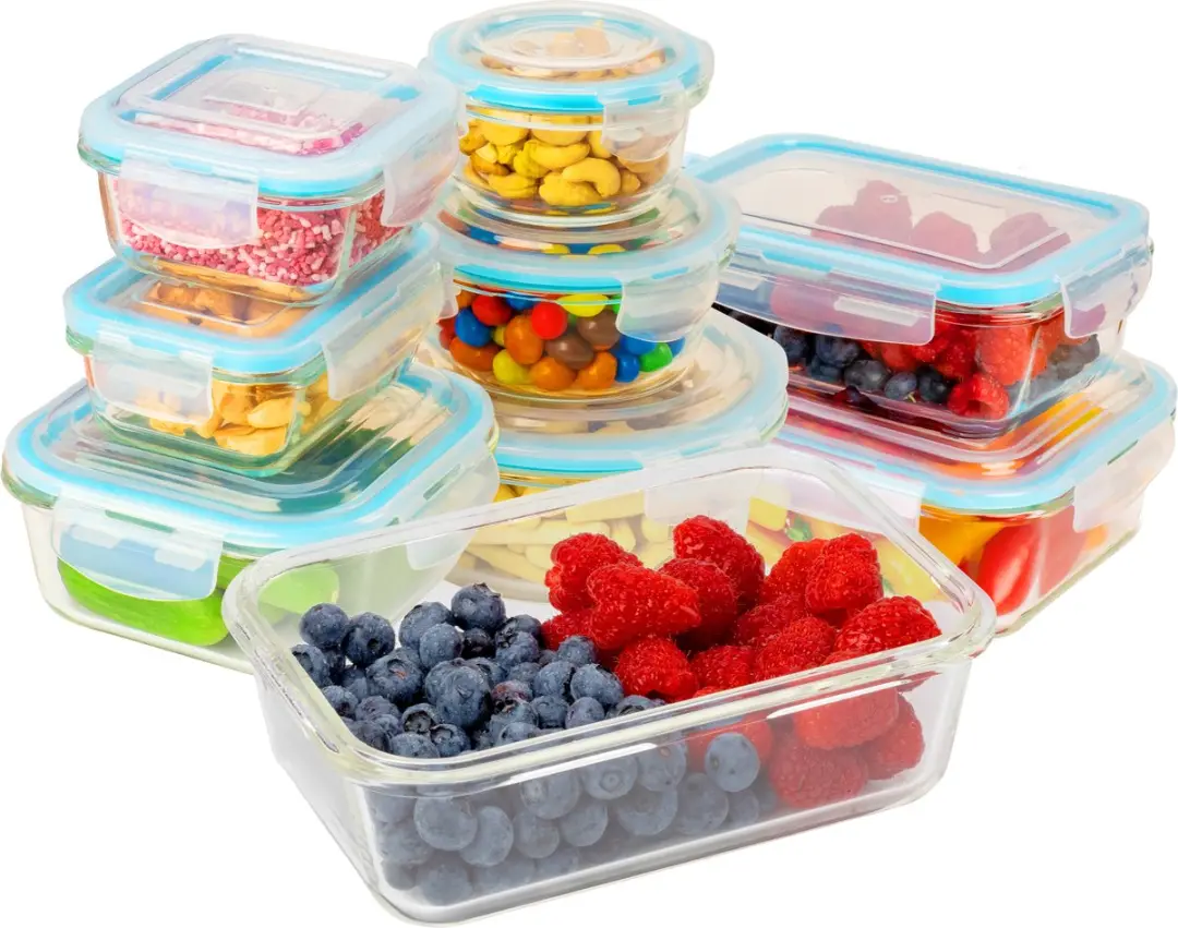 KitchenBrothers Meal Prep Glas Bakjes Set 9 Stuks