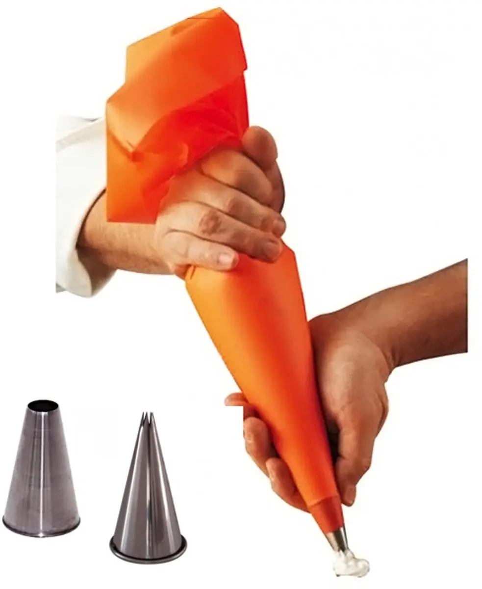 DeBuyer Silicone Spuitzak 40cm - RVS - 2 Mondjes