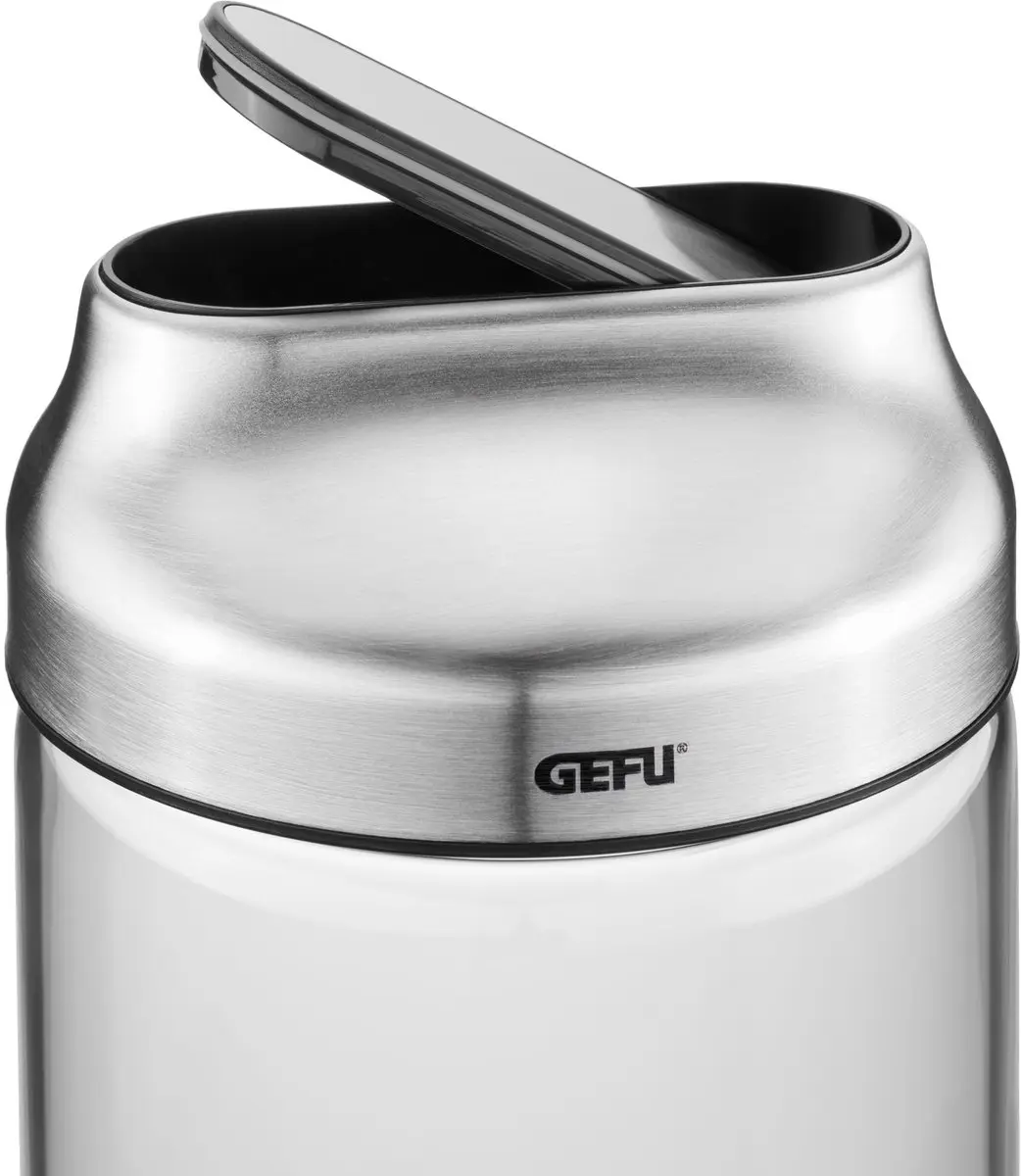 GEFU KIPPO Voorraadbus 1L - RVS/Transparant