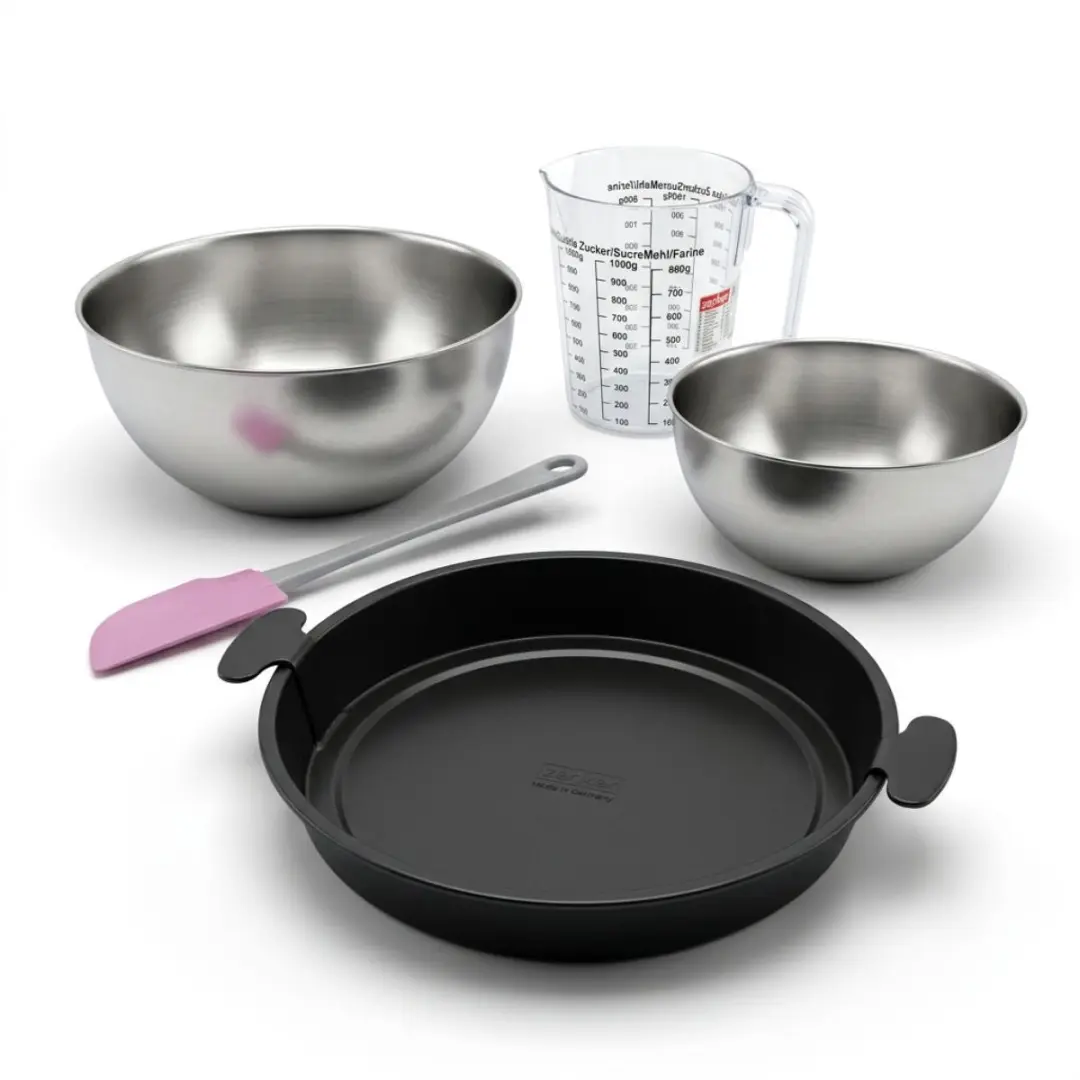 Zenker Bakkersset met Quichevorm 28cm - 2 Mengkommen & Spatel - Zwart