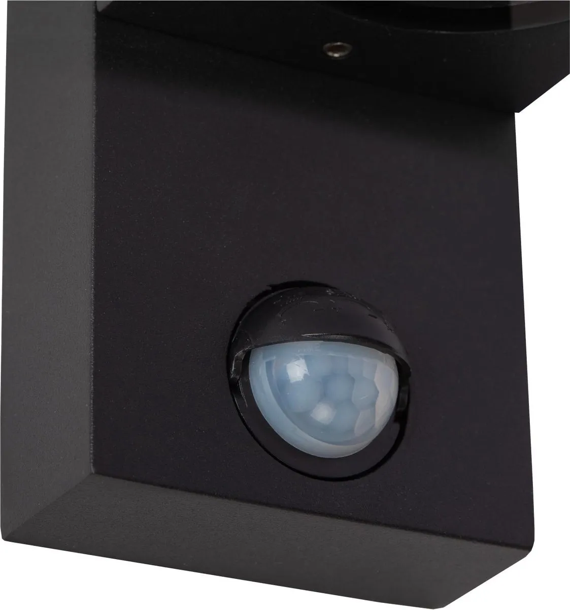 Lucide ZARO Wandspot GU10 IP65 - Beweging & dag/nacht sensor - Zwart