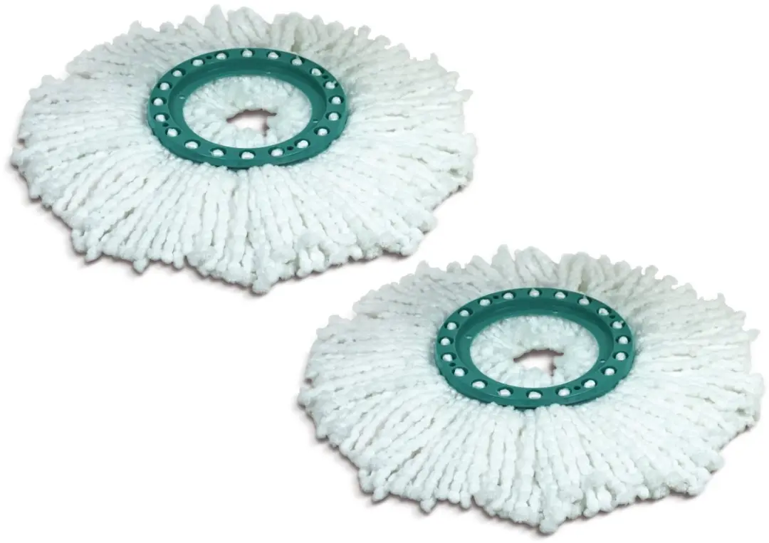 Leifheit Disc Mop Vervangende Koppen - 2 Stuks - Wit/Turkoois