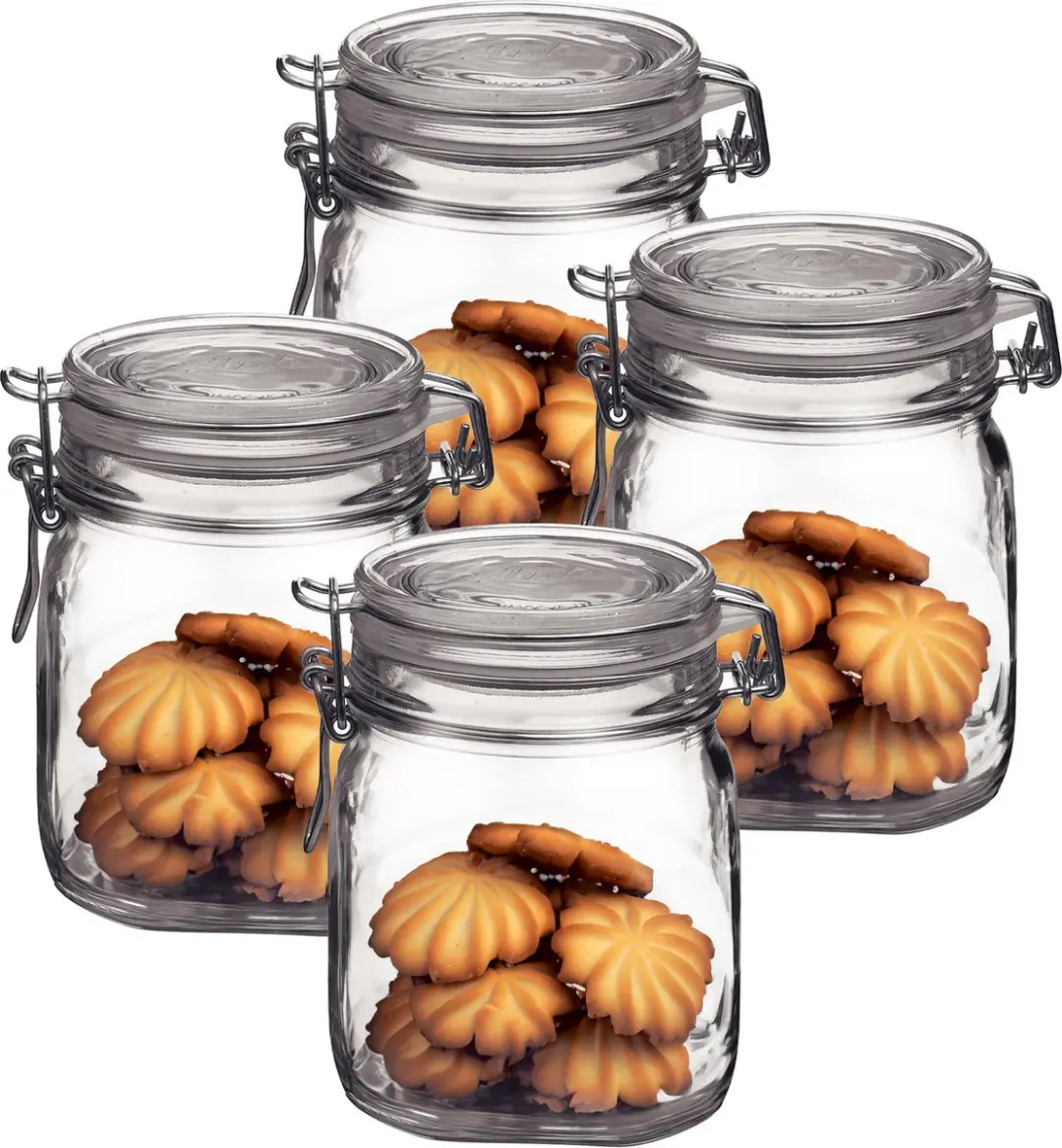 Bormioli Rocco Weckpot 750ml - 4x - Transparant