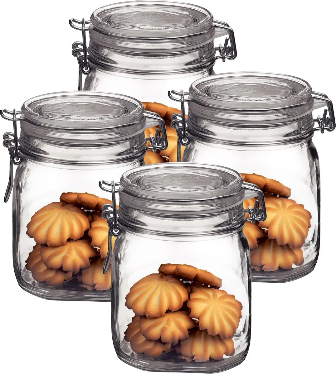 Bormioli Rocco Weckpot 750ml - 4x - Transparant