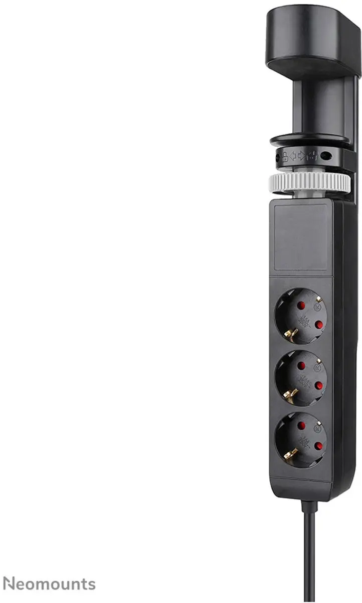 Neomounts DS22-840BL6 Bureaustekkerdoos - 3 Stopcontacten 3680W - Zwart