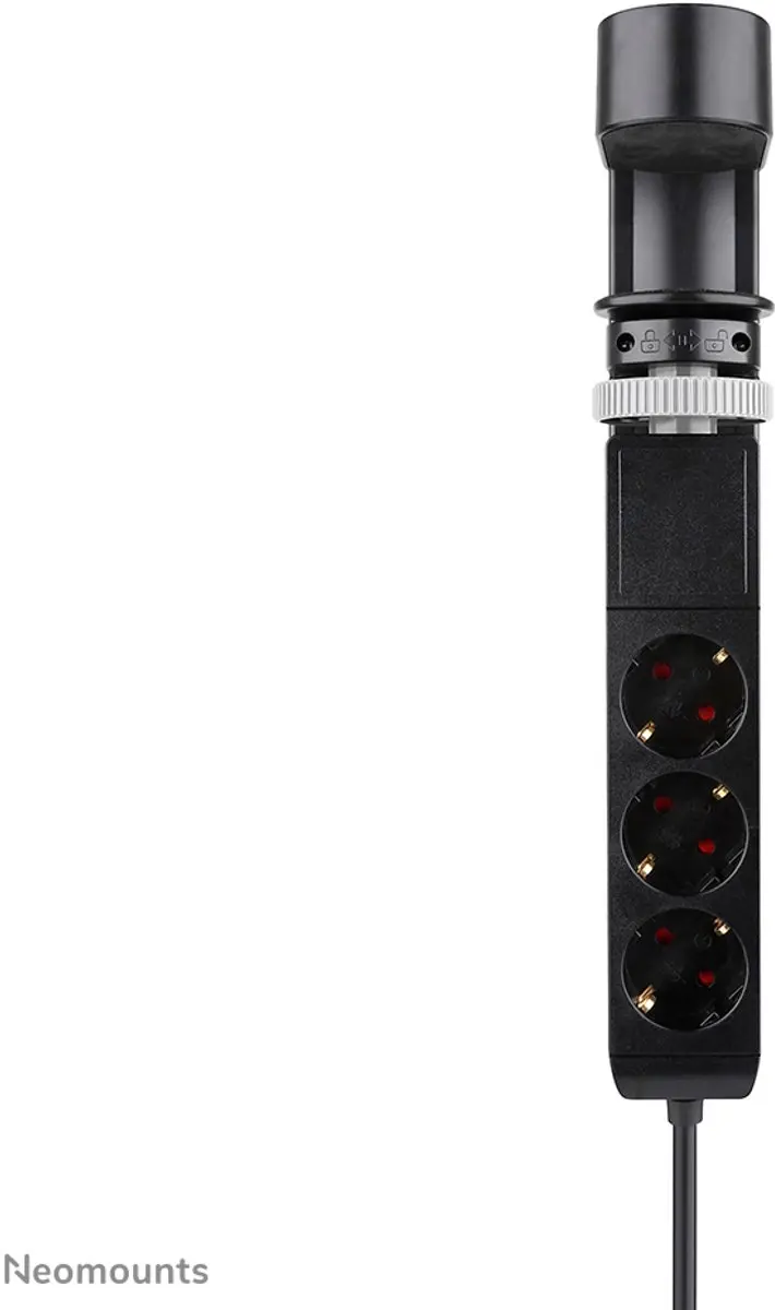 Neomounts DS22-840BL6 Bureaustekkerdoos - 3 Stopcontacten 3680W - Zwart