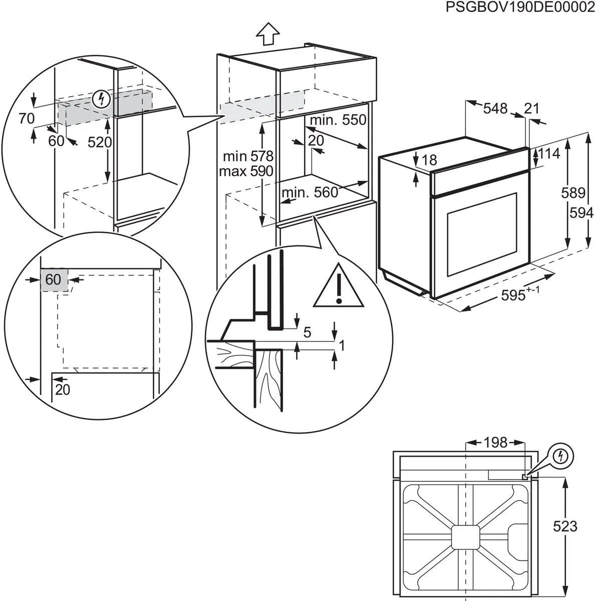 AEG TX7PB631SB Inbouwoven 72L - Pyrolyse - Zwart