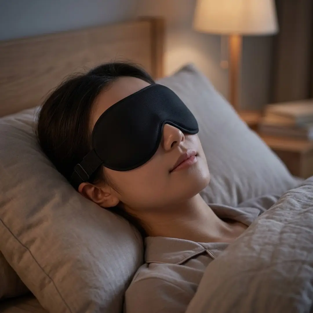 NUVEX 3D Slaapmasker 3-delig - Lichtblokkerend - Zwart/Blauw/Paars