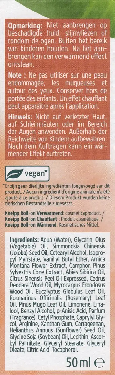 Kneipp Warming Roll-on Arnica 50ml