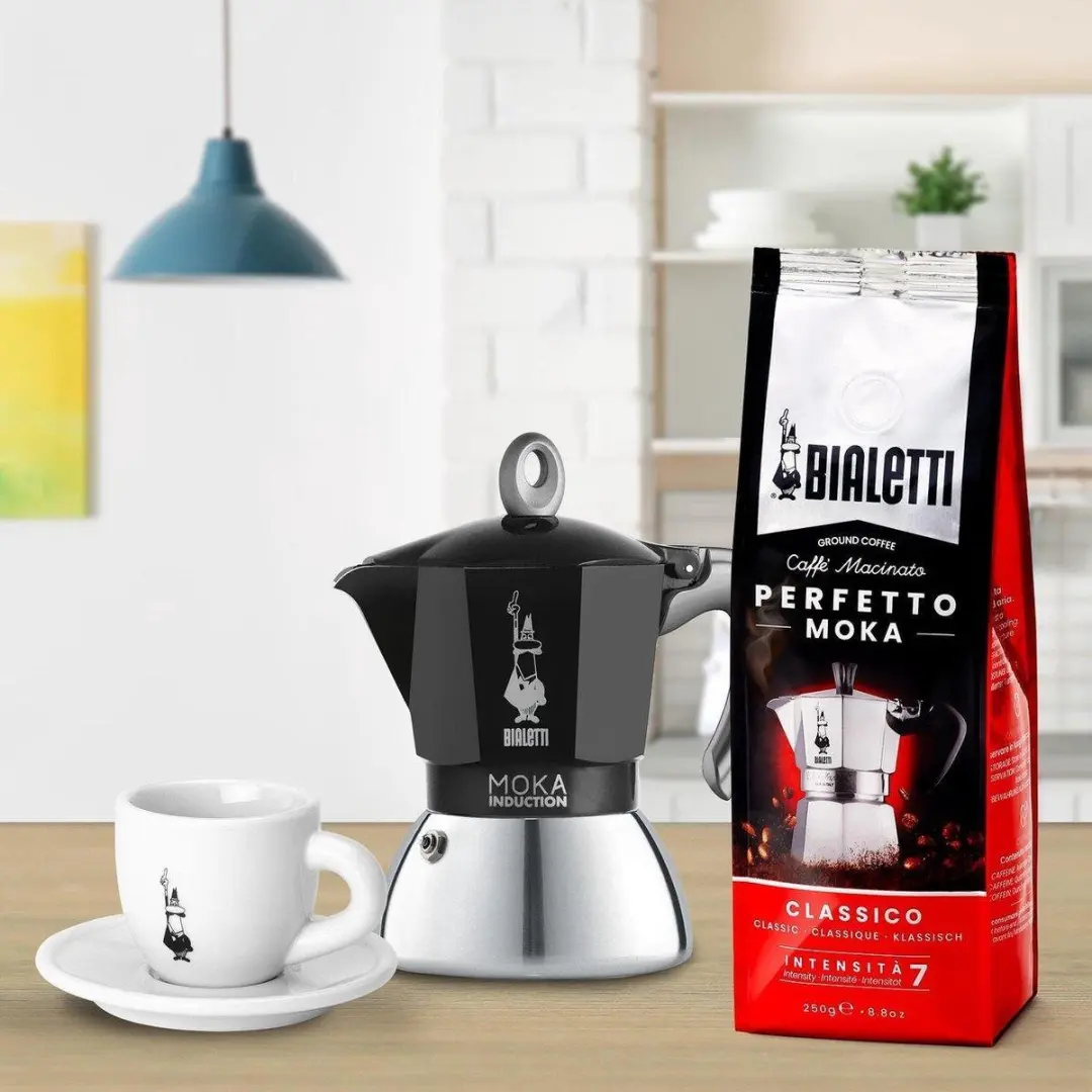 Bialetti Moka Inductie 100ml - 2 Kopjes - Zwart