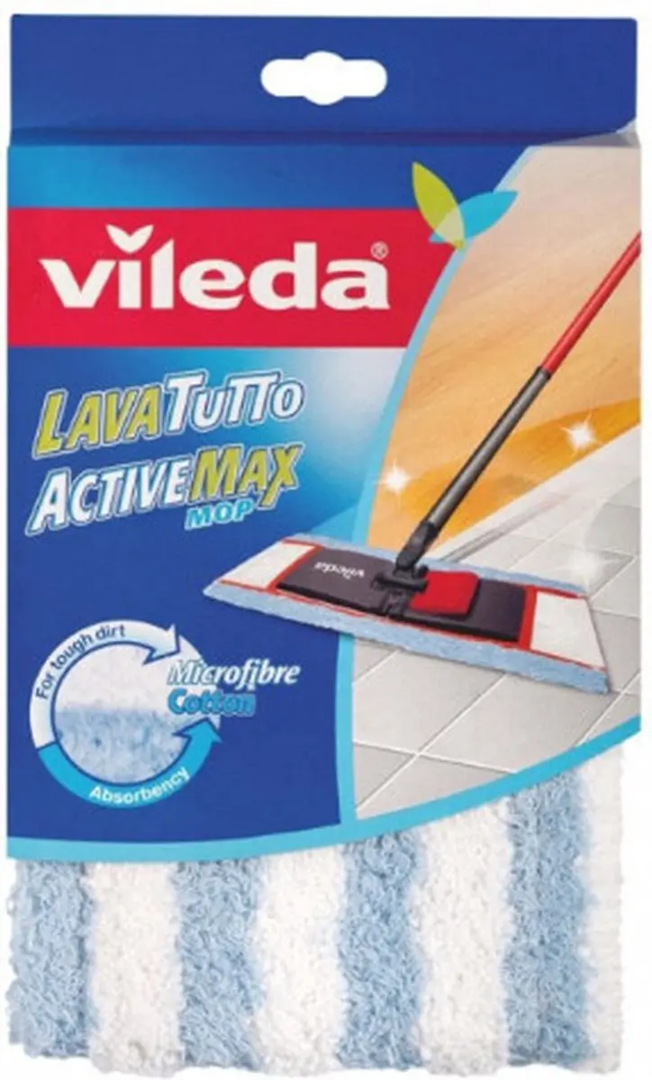 Vileda Active Max Mop Wervel 141001 - Blauw/Wit
