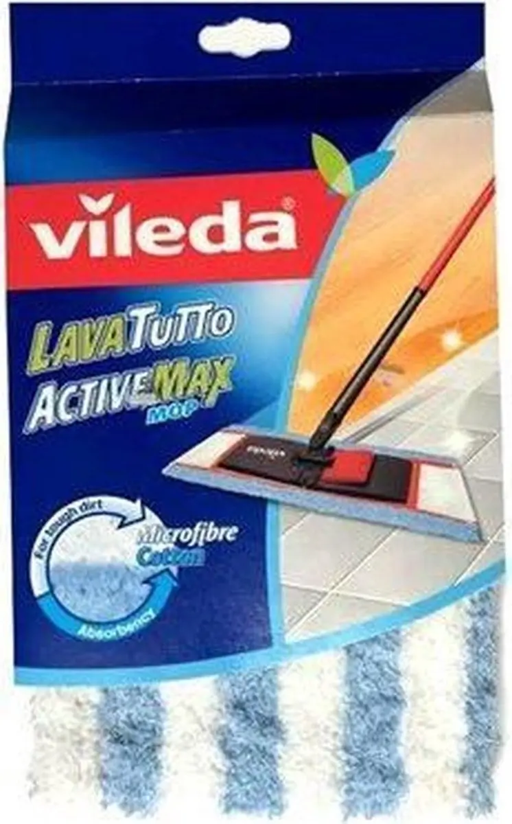 Vileda Active Max Mop Wervel 141001 - Blauw/Wit