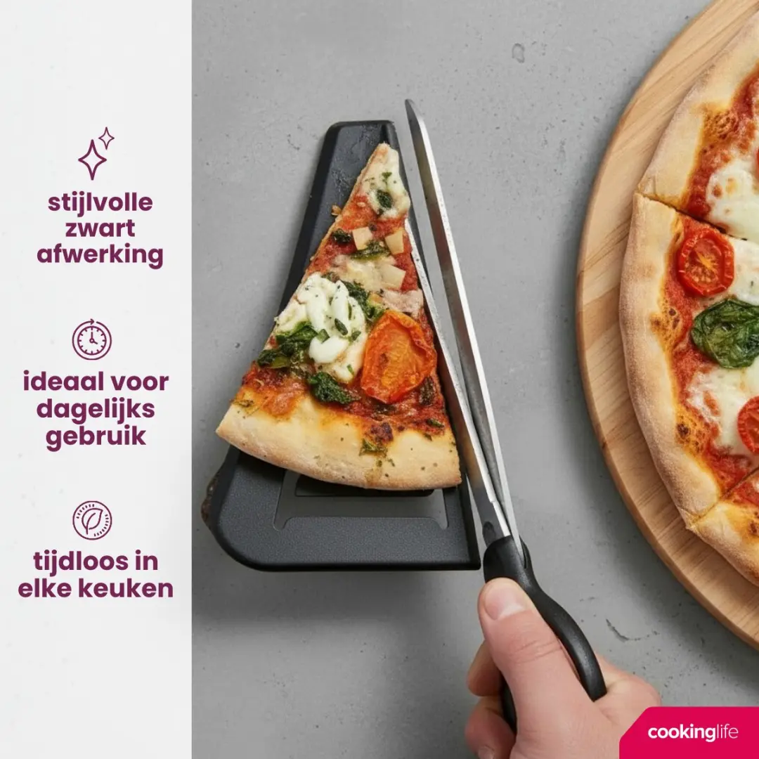 Cookinglife Pizzaschaar 2-in-1 - 30cm - Zwart