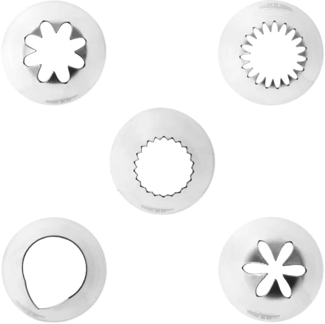HENDI Decoratie Spuitmondjes Set 5 Stuks - Roestvrij Staal