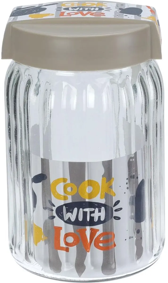 Excellent Houseware Glazen Voorraadpot 1,4L - Luchtdicht BPA-vrij