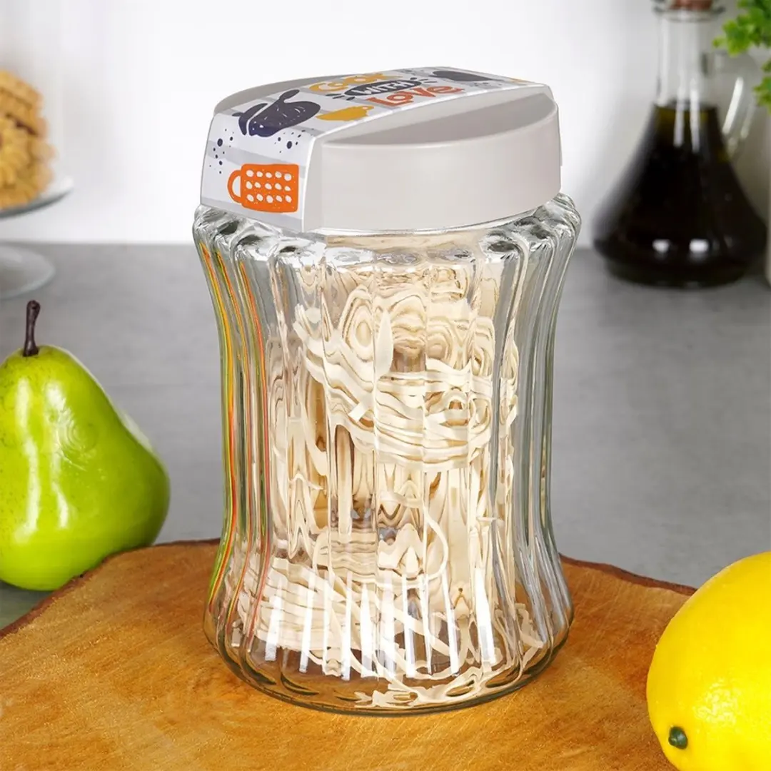 Excellent Houseware Glazen Voorraadpot 1,4L - Luchtdicht BPA-vrij