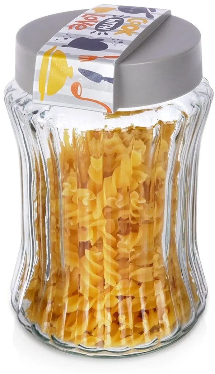 Excellent Houseware Glazen Voorraadpot 1,4L