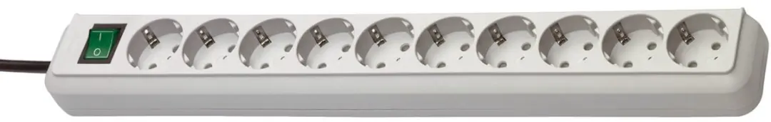 Brennenstuhl Eco-Line Stekkerdoos 10-voudig Lichtgrijs 3m