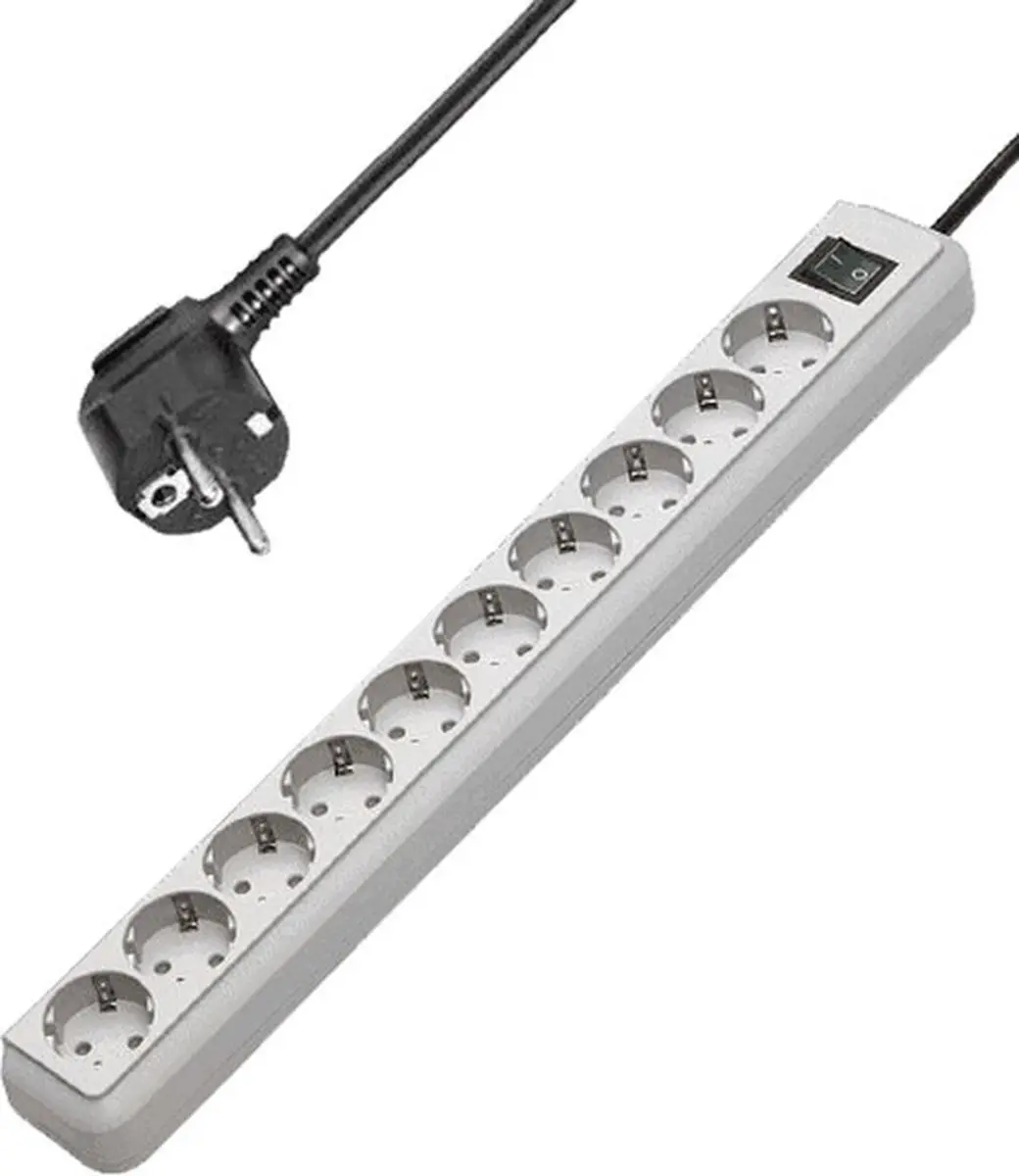 Brennenstuhl Eco-Line Stekkerdoos 10-voudig Lichtgrijs 3m