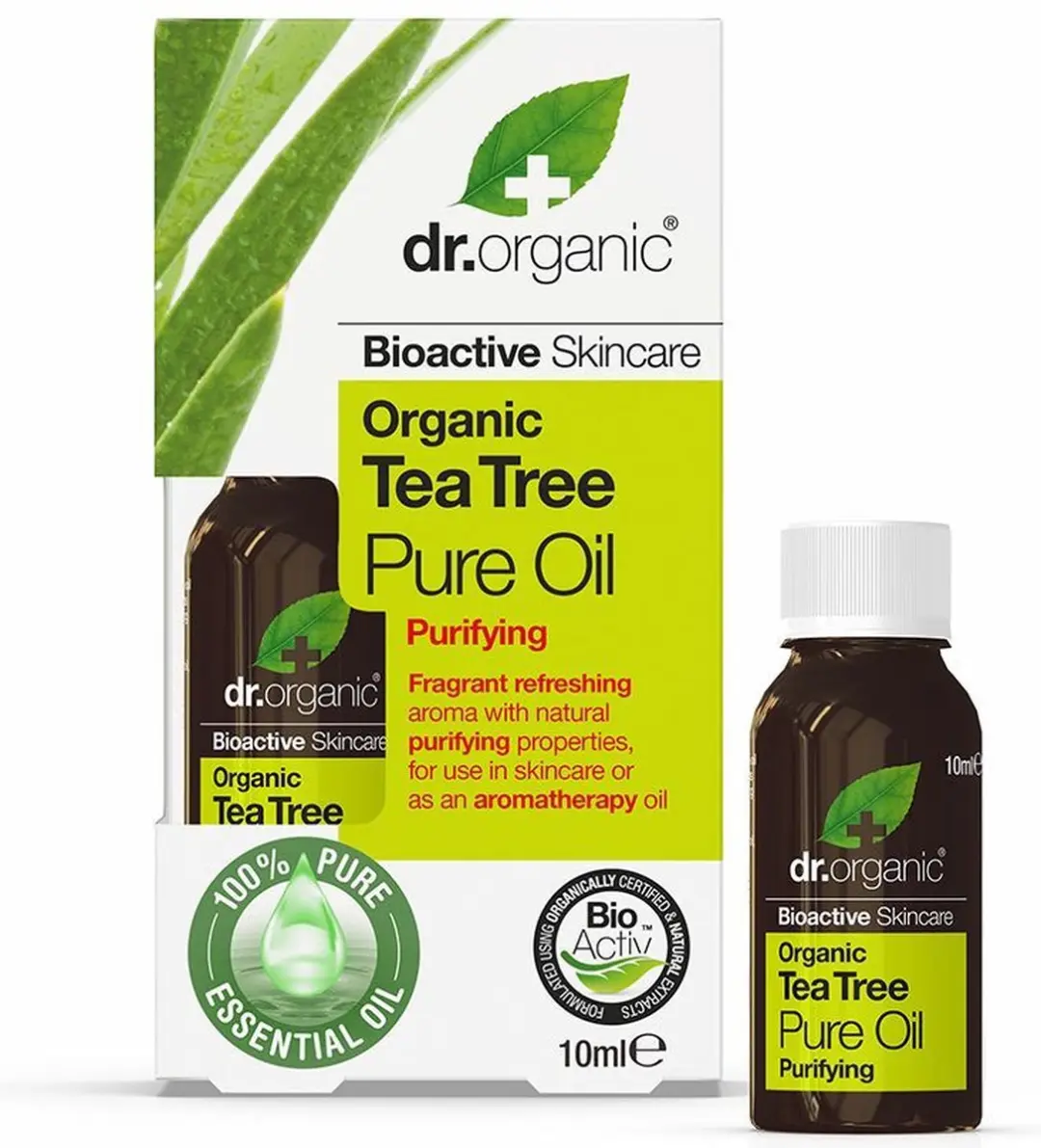 Dr. Organic Tea Tree Pure Olie 10ml - afbeelding 6 van 6