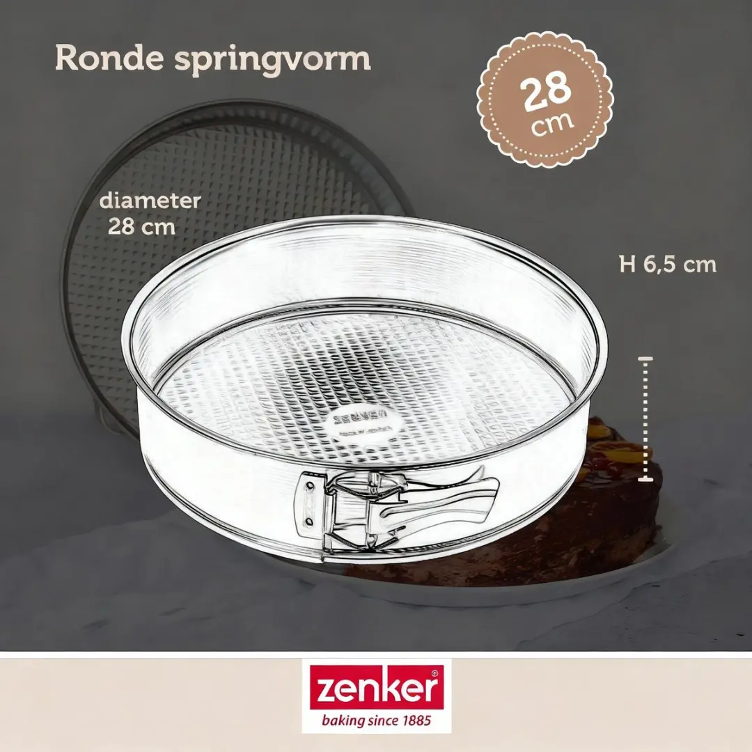 Zenker Bakkersset 28cm - Springvorm, 2 Mengkommen, Maatbeker & Spatel - Grijs