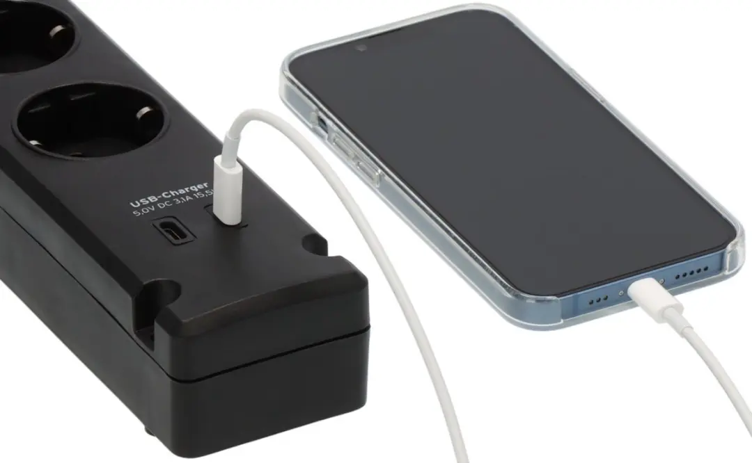 Brennenstuhl Stekkerdoos 5-voudig USB-C 3500W - 2x USB-C - 3m Kabel - Zwart