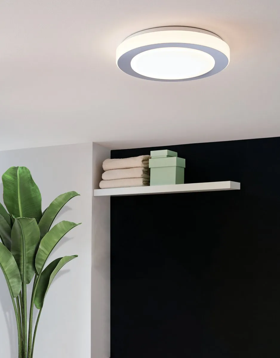 Eglo Batholino Led Carpi Wandlamp Ø38.5cm - Wit/Chroom - afbeelding 6 van 6
