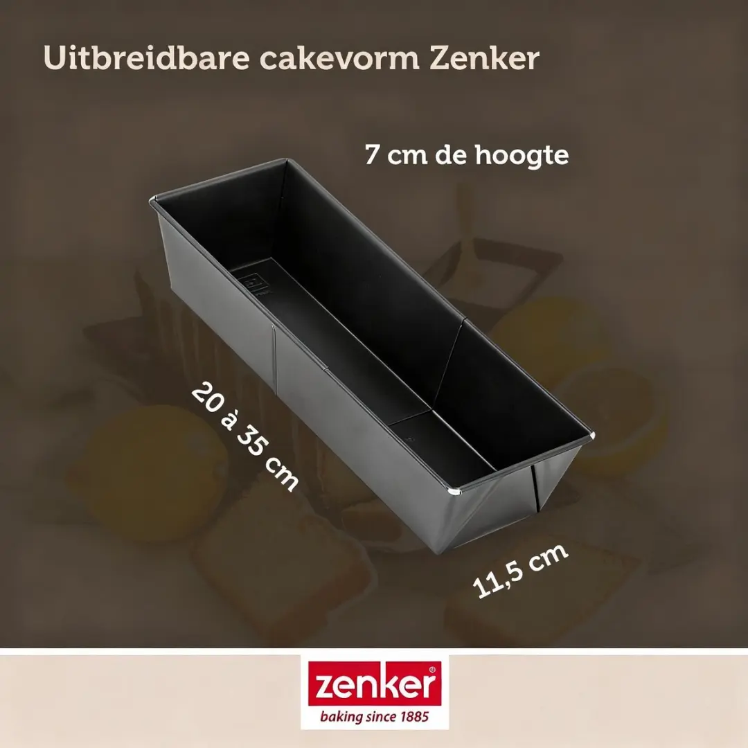 Zenker Uitschuifbare Cakevorm 20-35cm - Zwart