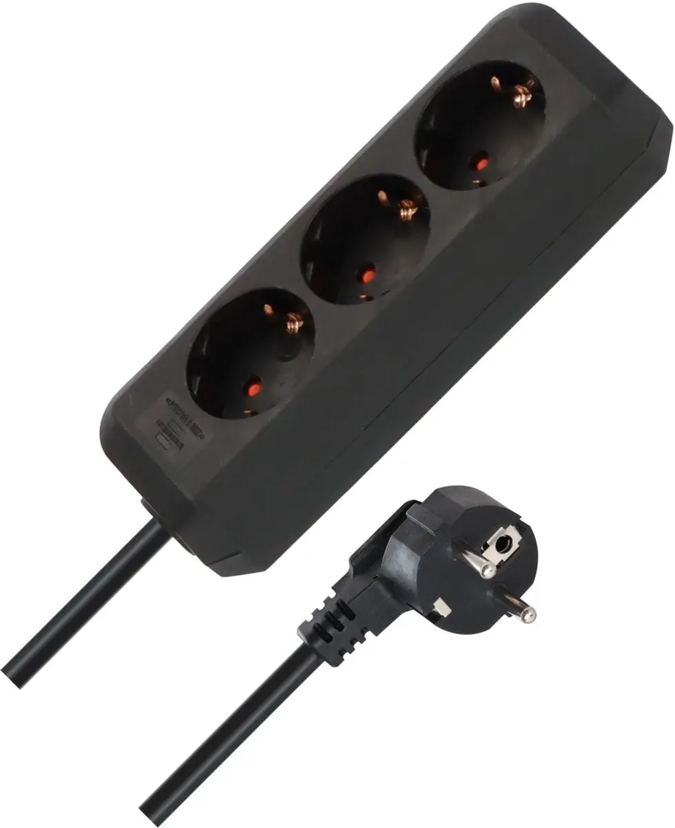 Brennenstuhl Eco-Line Stekkerdoos 3-voudig - 3500W - 1,5m - Zwart