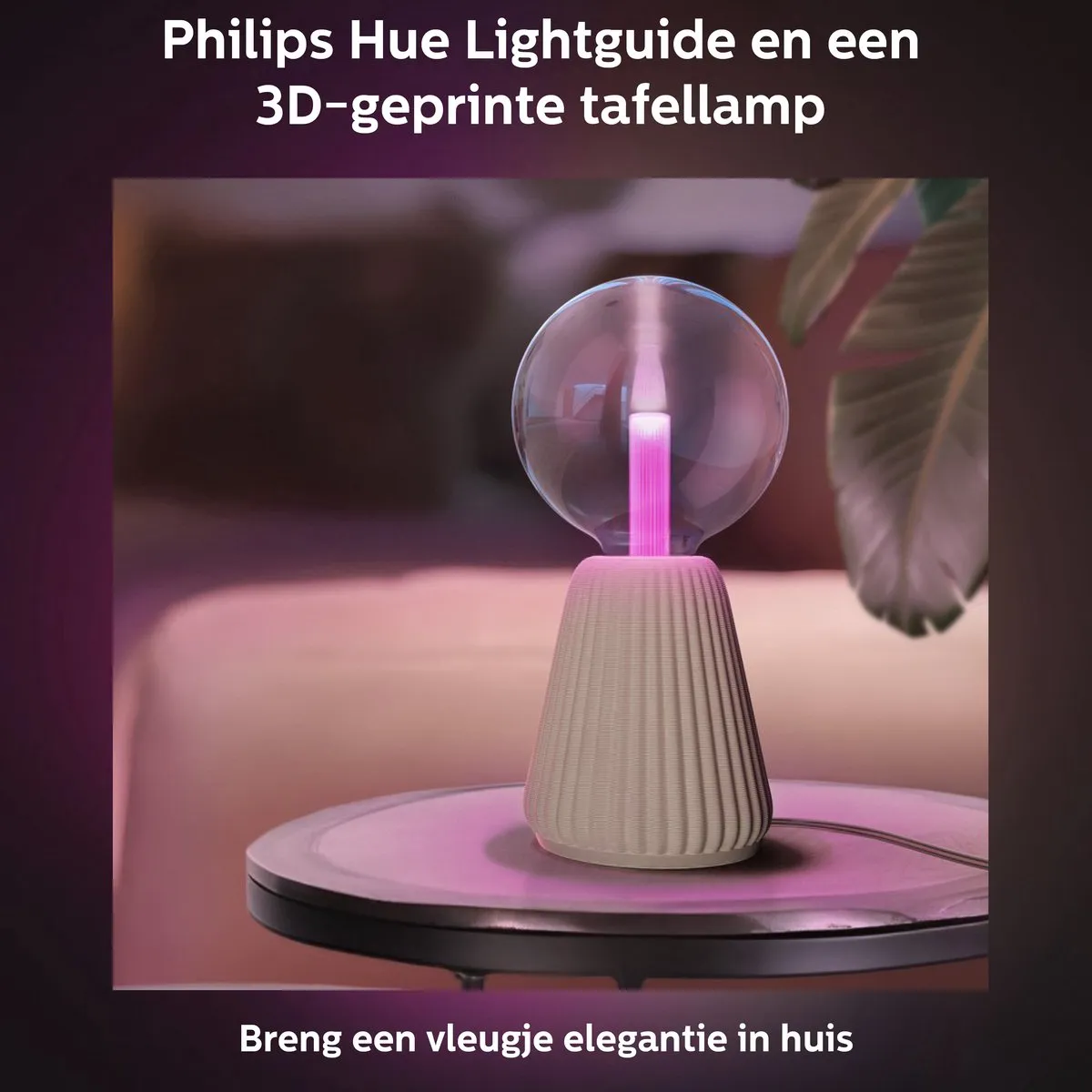 Philips Hue Lightguide Tafellamp Zandkleur - E27 RGBW 6.8W