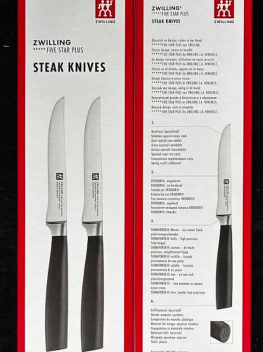 Zwilling Five Star Plus Steakmessen 2-delig - Zwart