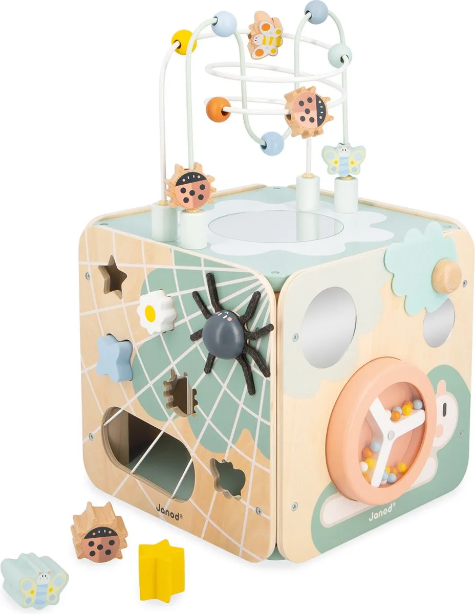 Janod Sweet Cocoon Activiteitenkubus Maxi 4060 - Hout - 11+ Activiteiten