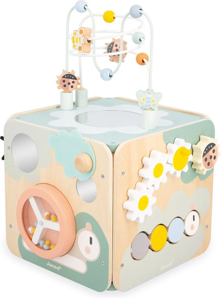 Janod Sweet Cocoon Activiteitenkubus Maxi 4060 - Hout - 11+ Activiteiten