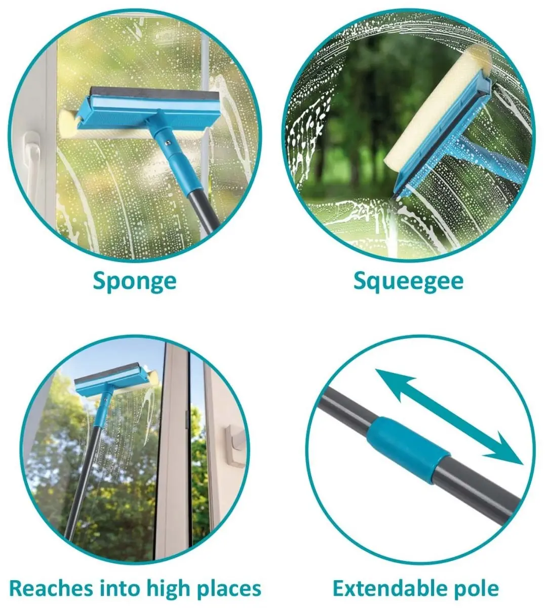 Alpina Glazenwasser Extensibel 55-95cm - Blauw
