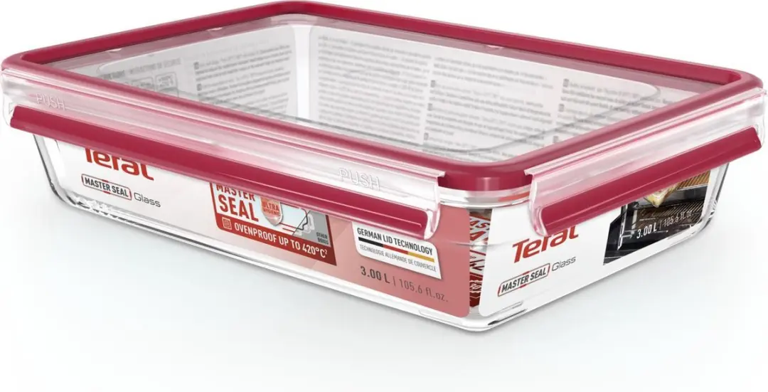 Tefal MasterSeal Glass Vershouddoos 3L - Glas - Transparant