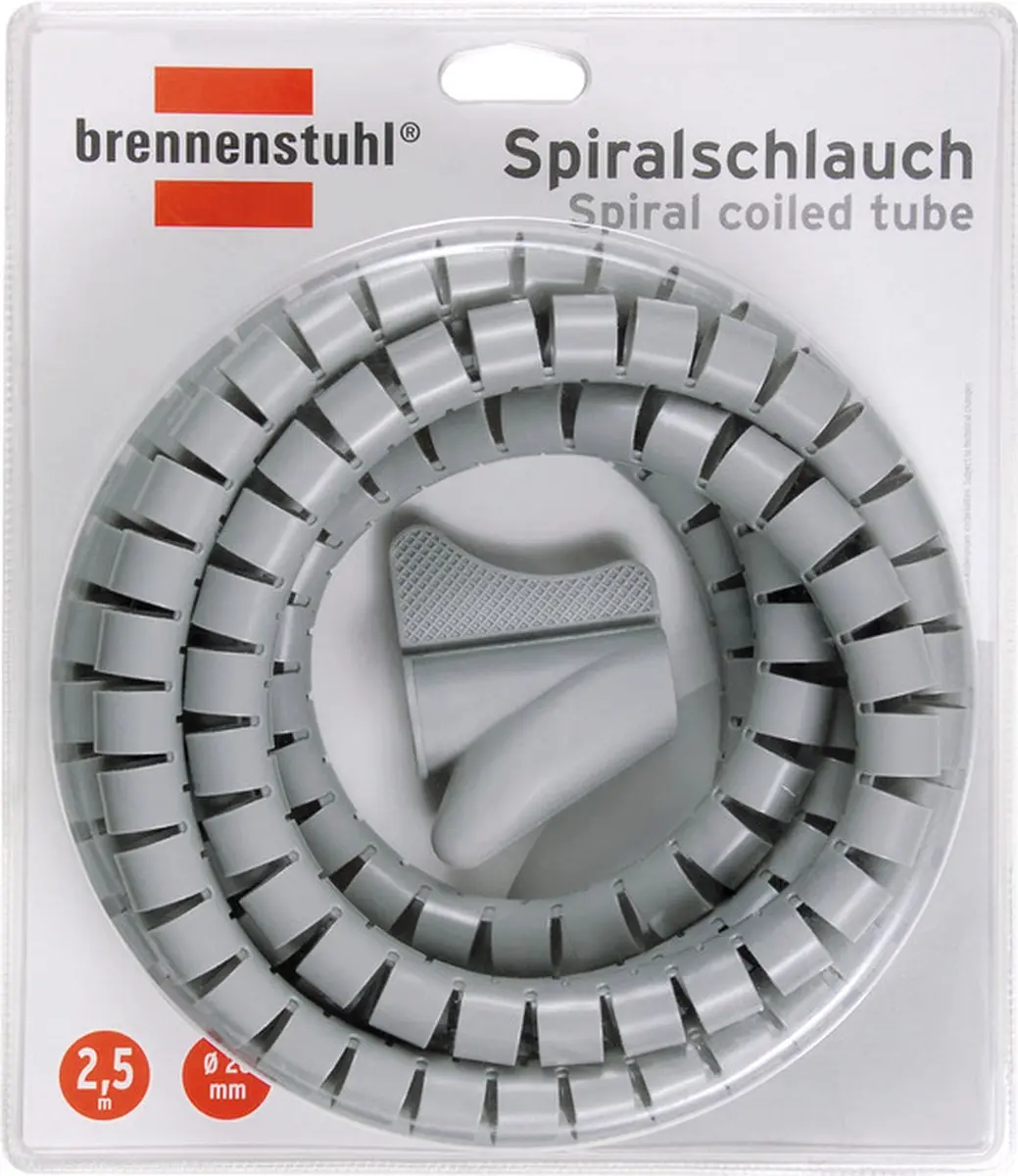 Brennenstuhl Spiraalslang 2,5m Ø20mm - Lichtgrijs