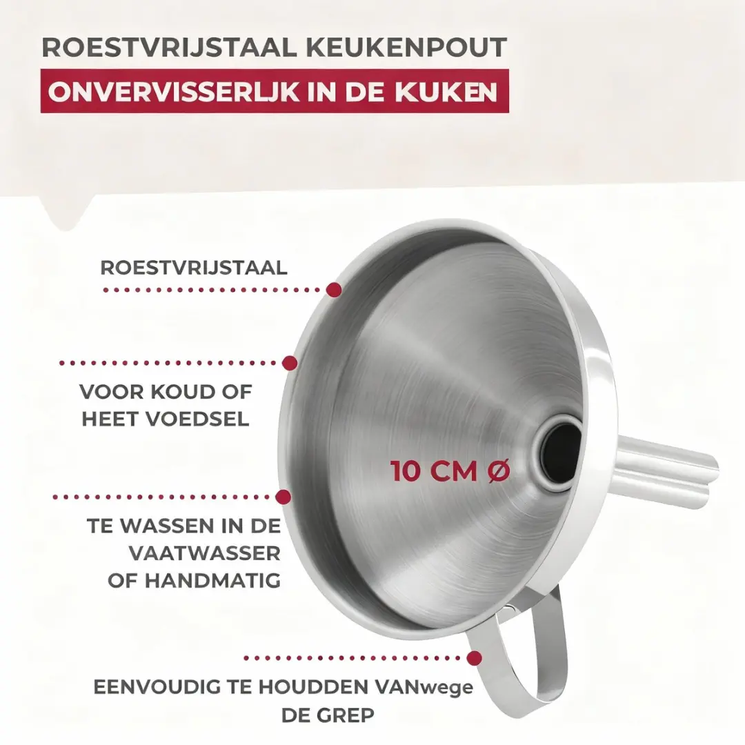Fackelmann Keukentrechter RVS - Ø10cm