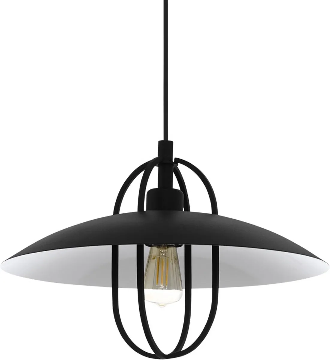 Eglo Cregan Hanglamp E27 Ø38cm - Zwart/Wit