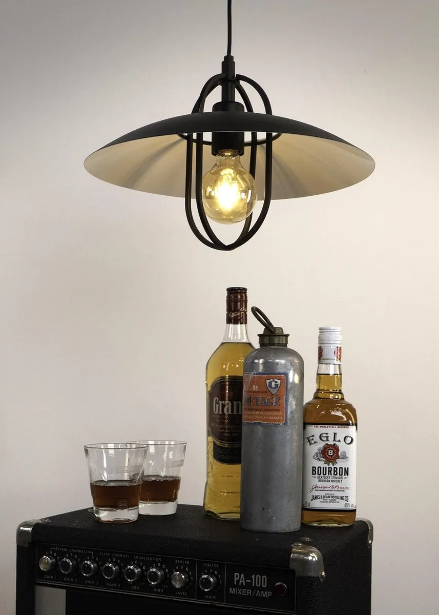 Eglo Cregan Hanglamp E27 Ø38cm - Zwart/Wit