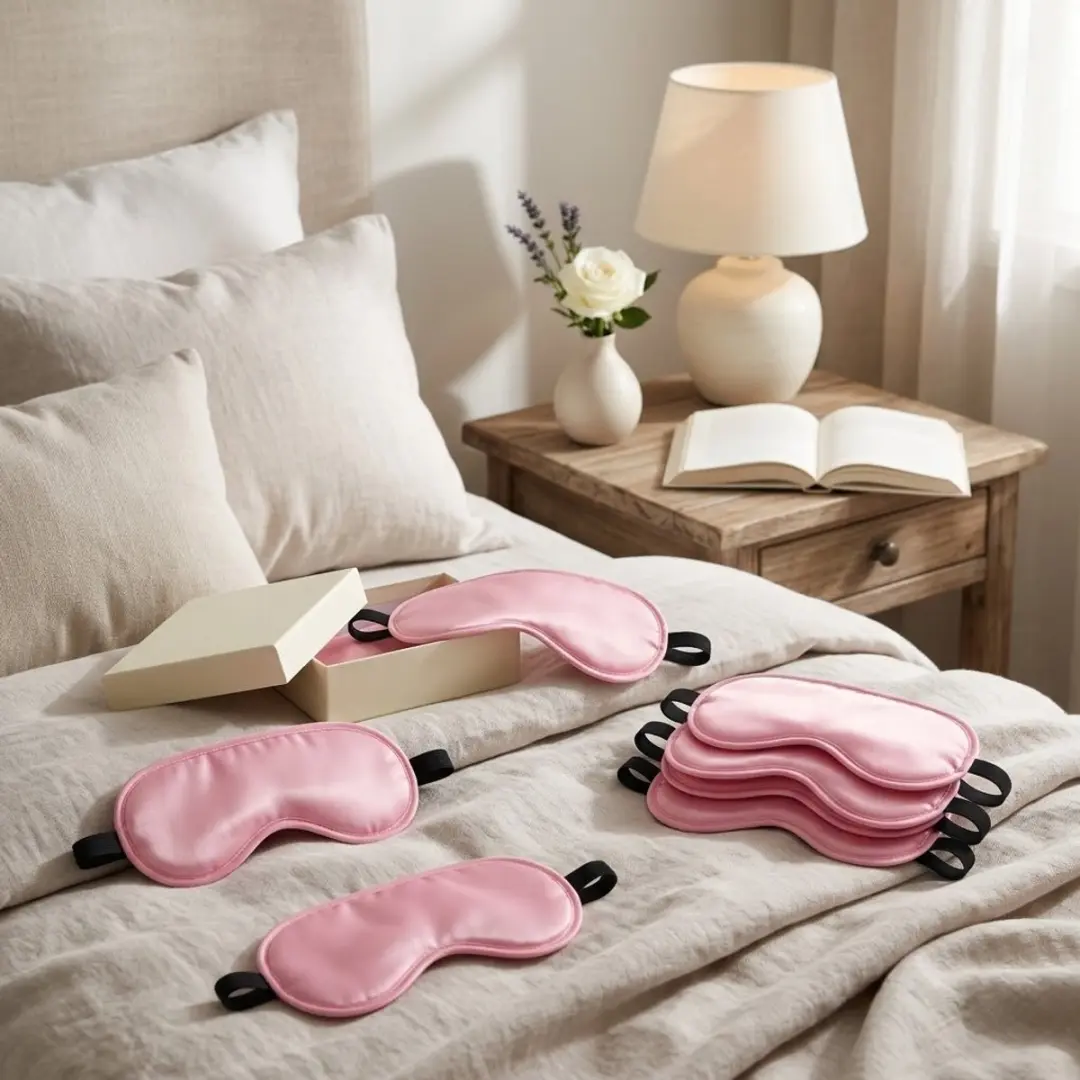 NUVEX Roze Slaapmasker - 10-delig Set - Satijnlook