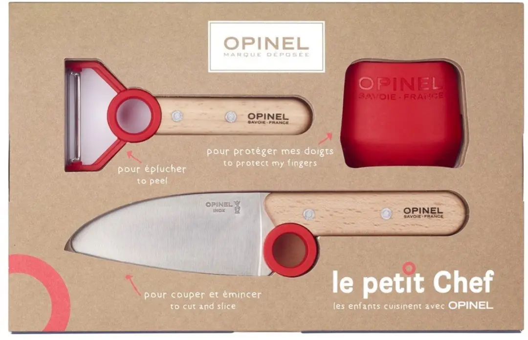 Opinel Le Petit Chef Kinderkeukenset Rood - 3-delig