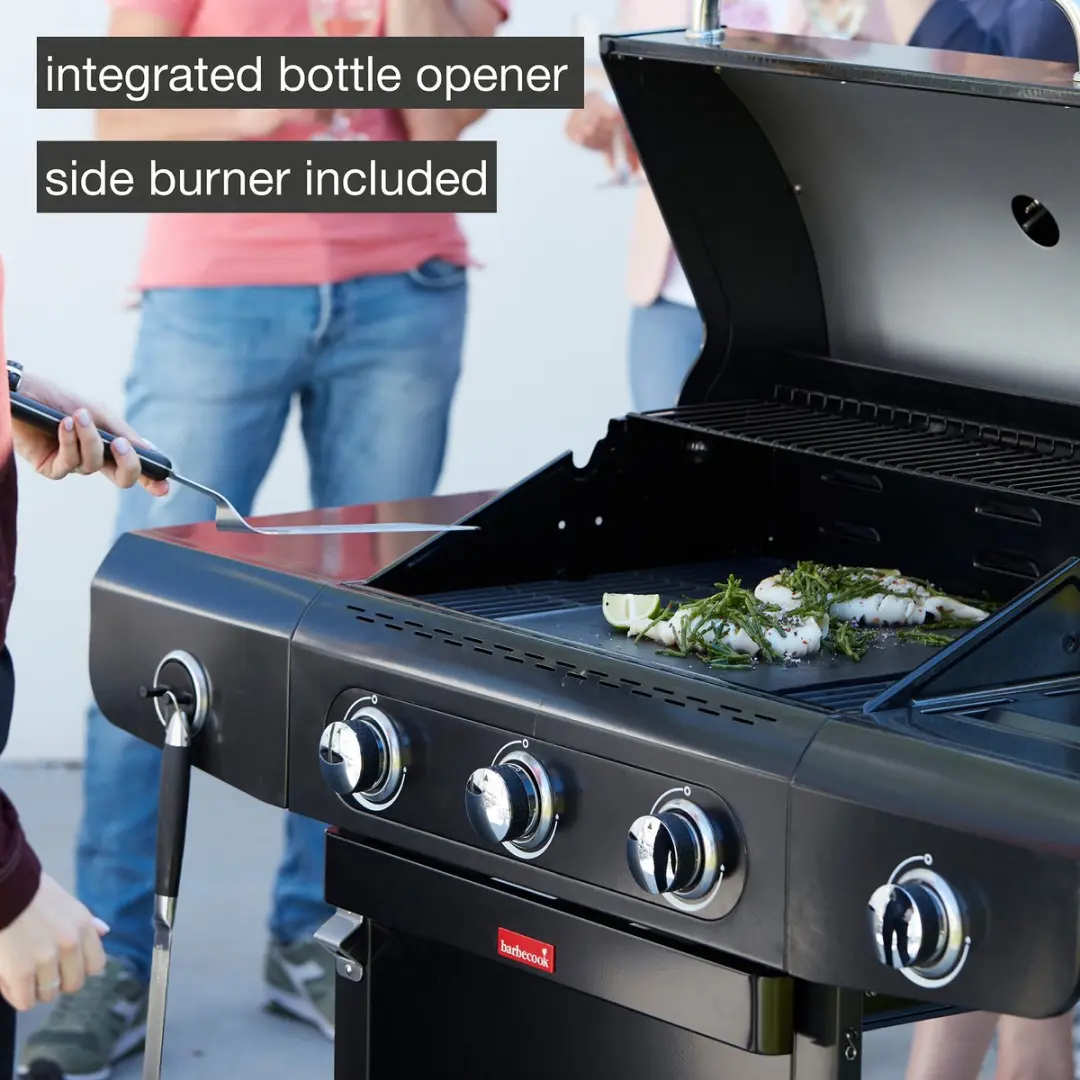 Barbecook Siesta 310 Gas BBQ - 3 Branders - Zwart - afbeelding 6 van 6