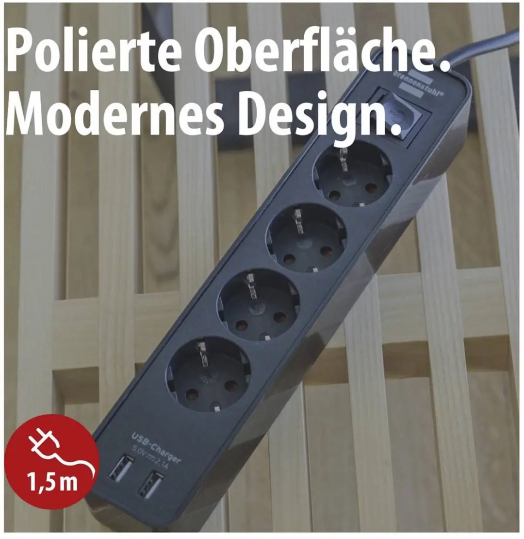 Brennenstuhl Ecolor 4-voudig USB-stekkerdoos 3500W