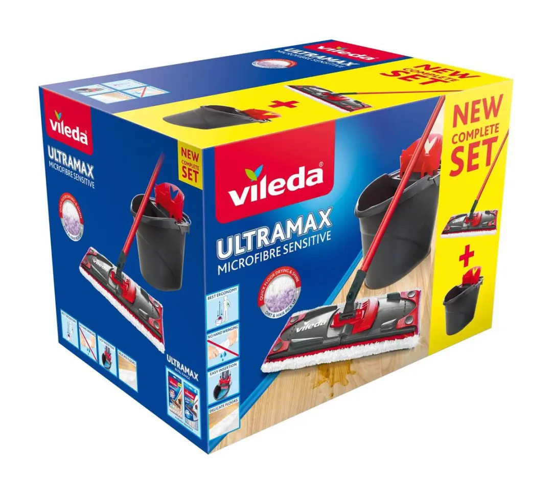 Vileda UltraMax Sensitive Complete Set - 5L Emmer met Pers